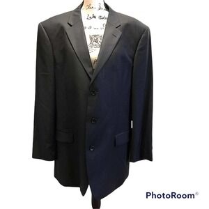 Emanuel Ungaro Suit Jacket Blazer Sport Coat Navy Blue Size 46R formal office